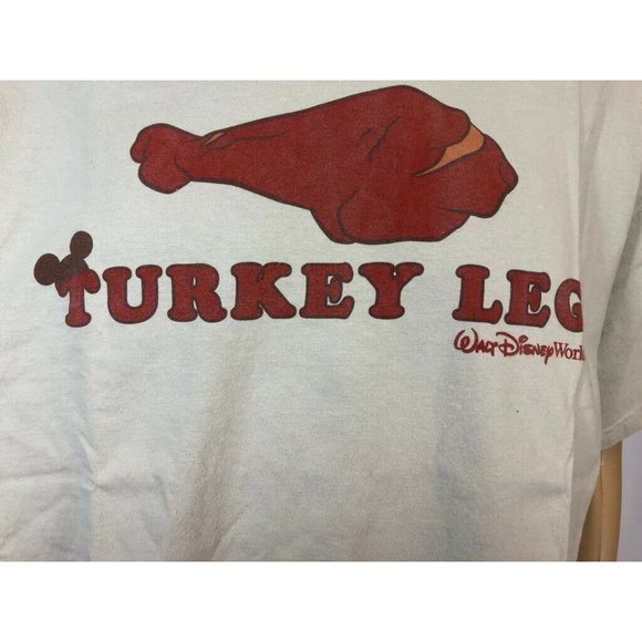 Disneyland By Hanes Men’s Shirt Classic Beige Crew Neck Short Sleeve Cotton XL - Picture 3 of 9